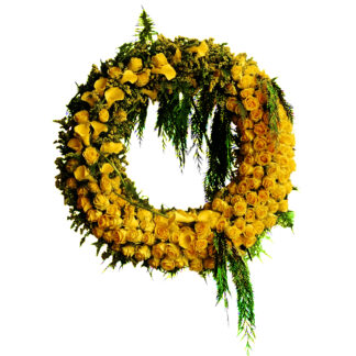 Extra large yellow funeral wreath