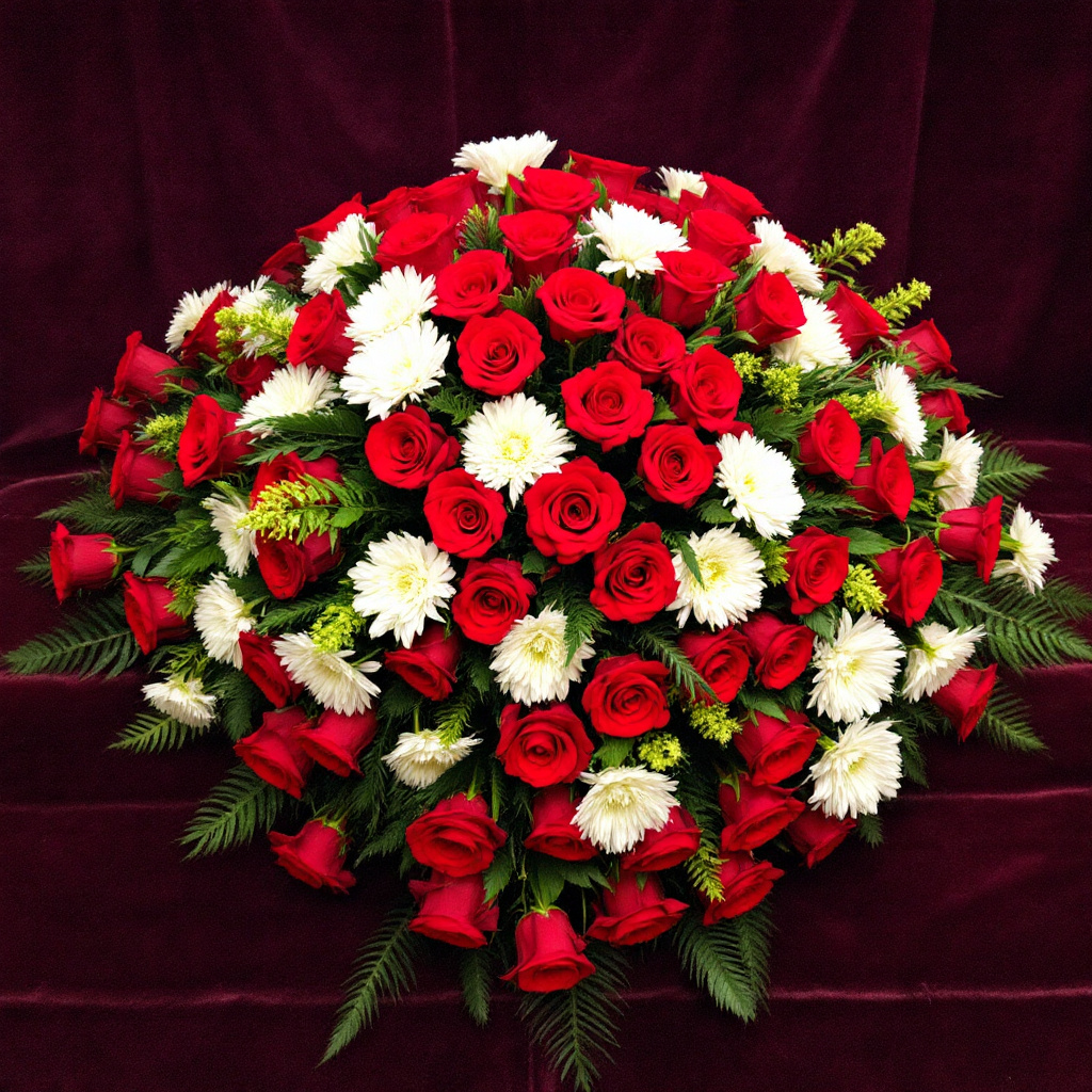 red roses in funeral arrangements(1)