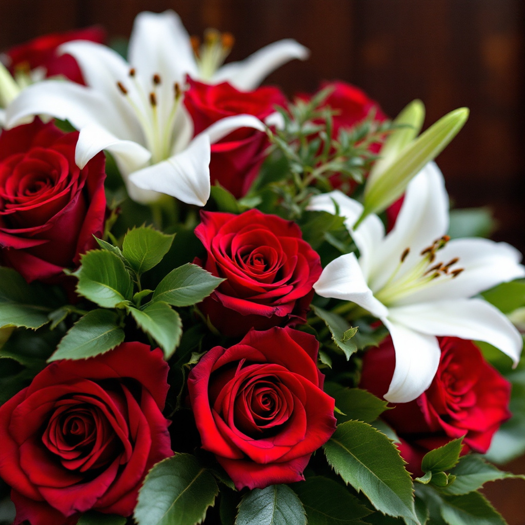 red roses in funeral arrangements(1)