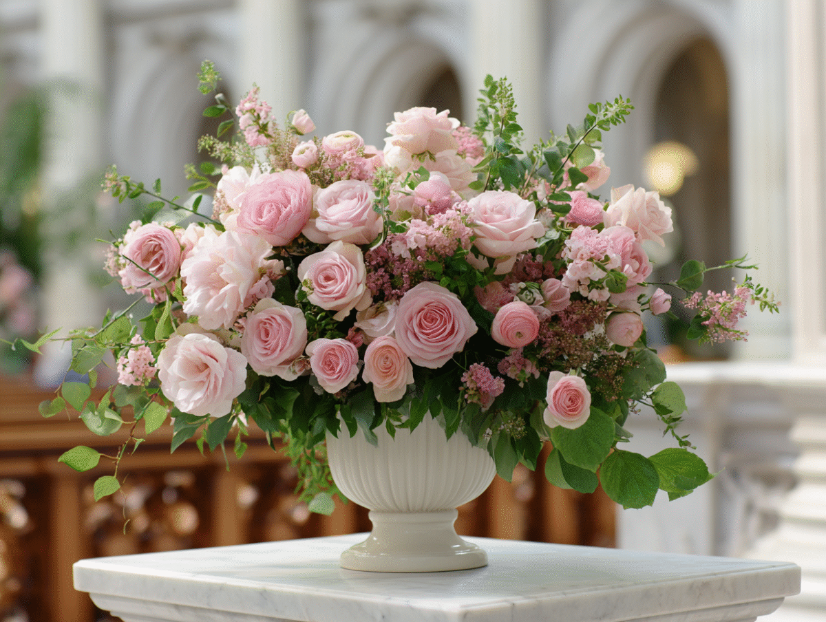 Roses and Ranunculus in Funeral Floral Arrangements (9)