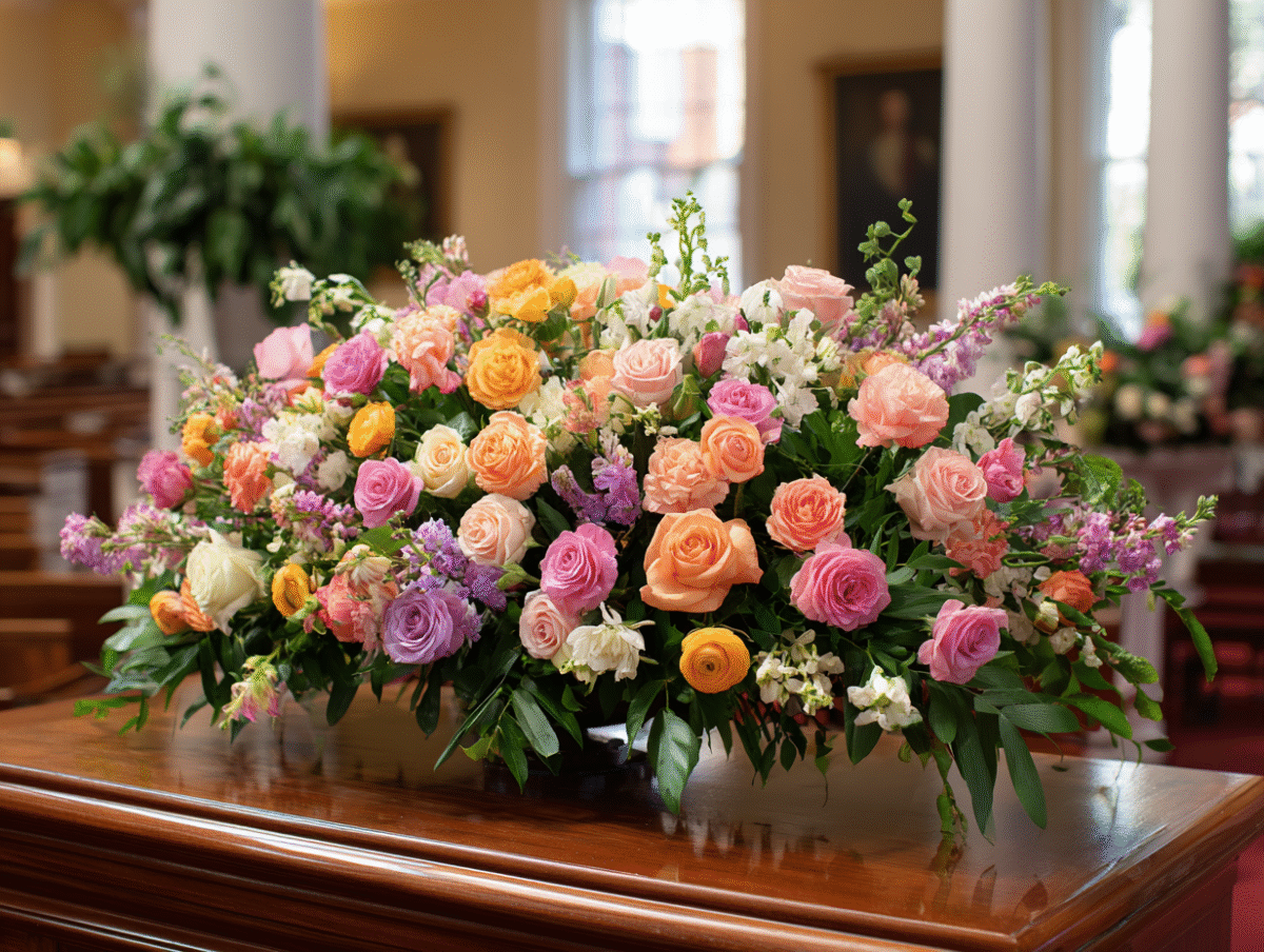 Roses and Ranunculus in Funeral Floral Arrangements (9)